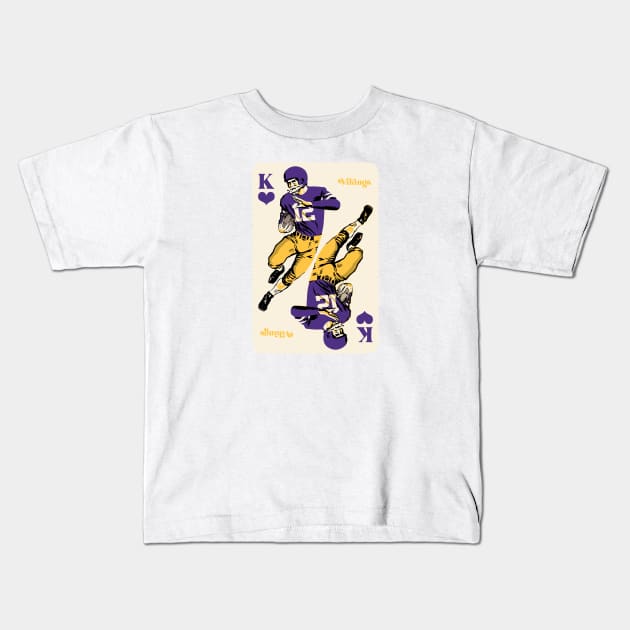 Minnesota Vikings King of Hearts Kids T-Shirt by Rad Love